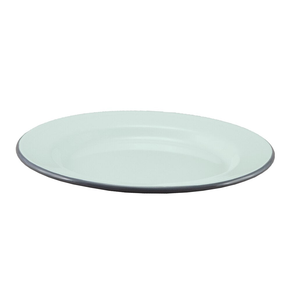 Falcon Enamel Entrée Plate 24cm - Duck Egg Blue with Grey Rim