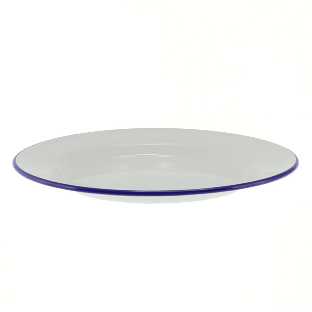 Falcon Enamel Entrée Plate 24cm - White with Blue Rim