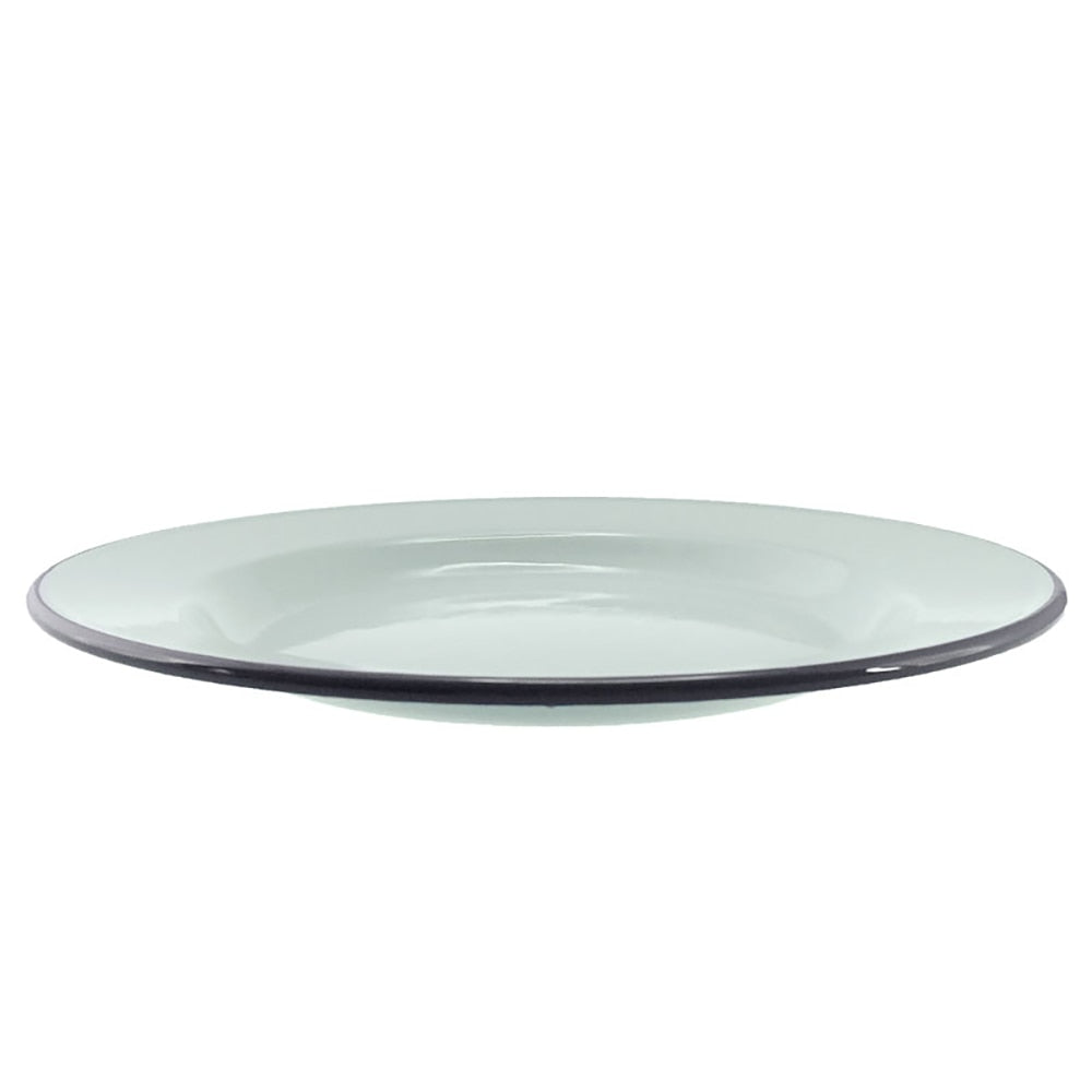 Falcon Enamel Dinner Plate 26cm - Duck Egg Blue with Grey Rim