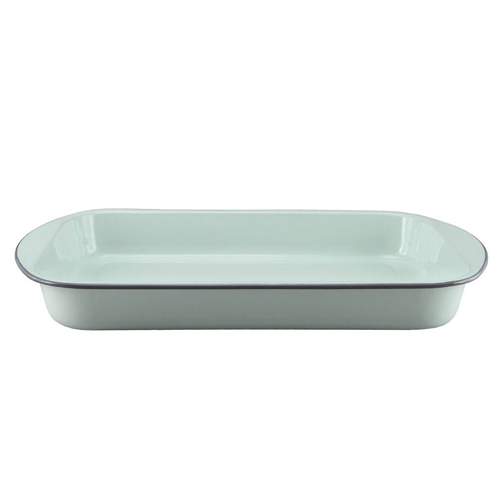 Falcon Enamel Lasagne Pan 46cm - Duck Egg Blue with Grey Rim