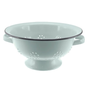 Falcon Enamel Colander 24cm - Duck Egg Blue with Grey Rim