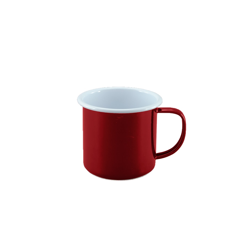 Falcon Enamel Mug 8cm (350ml) - Red with White (Deluxe 2-Tone)