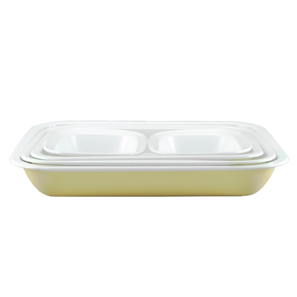 Falcon Enamel 5 Piece Bake Set - Yellow with White (Deluxe 2-Tone)