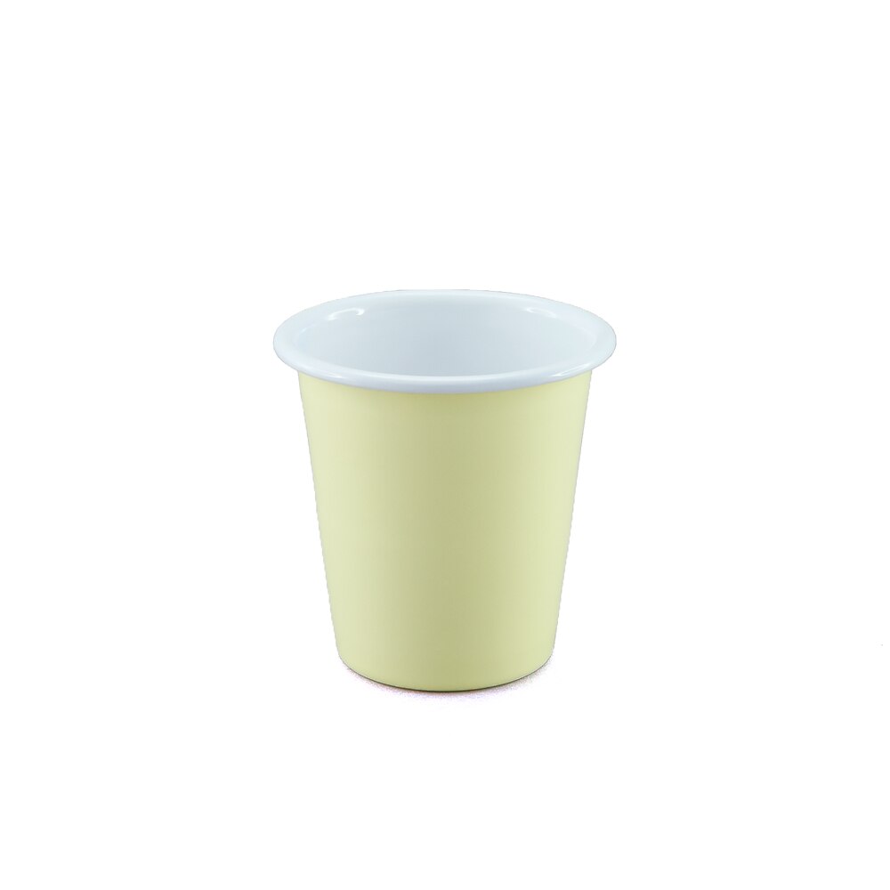Falcon Enamel Tumbler 8cm (300ml) - Yellow with White (Deluxe 2-Tone)