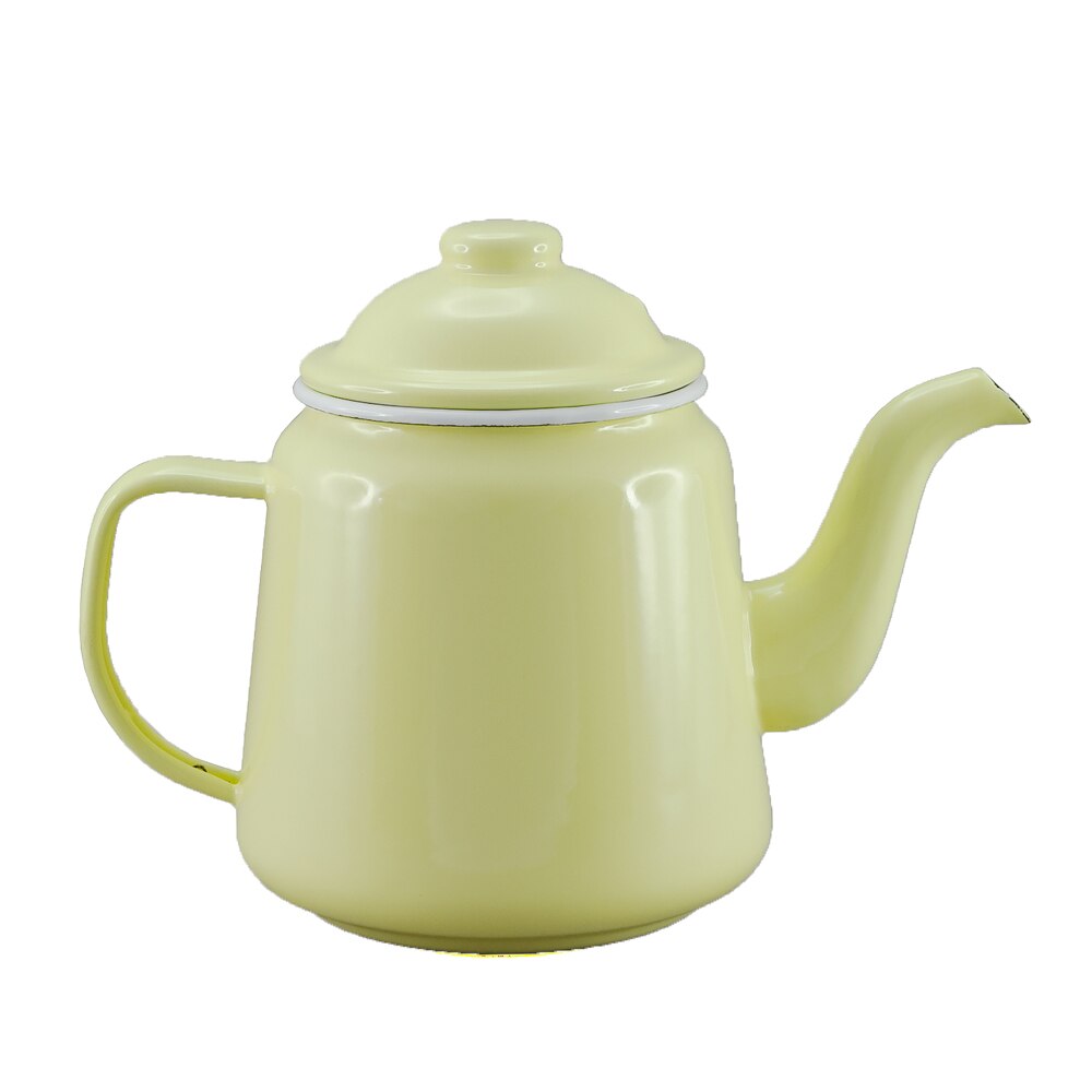 Falcon Enamel Teapot 12cm (950ml) - Yellow with White (Deluxe 2-Tone)