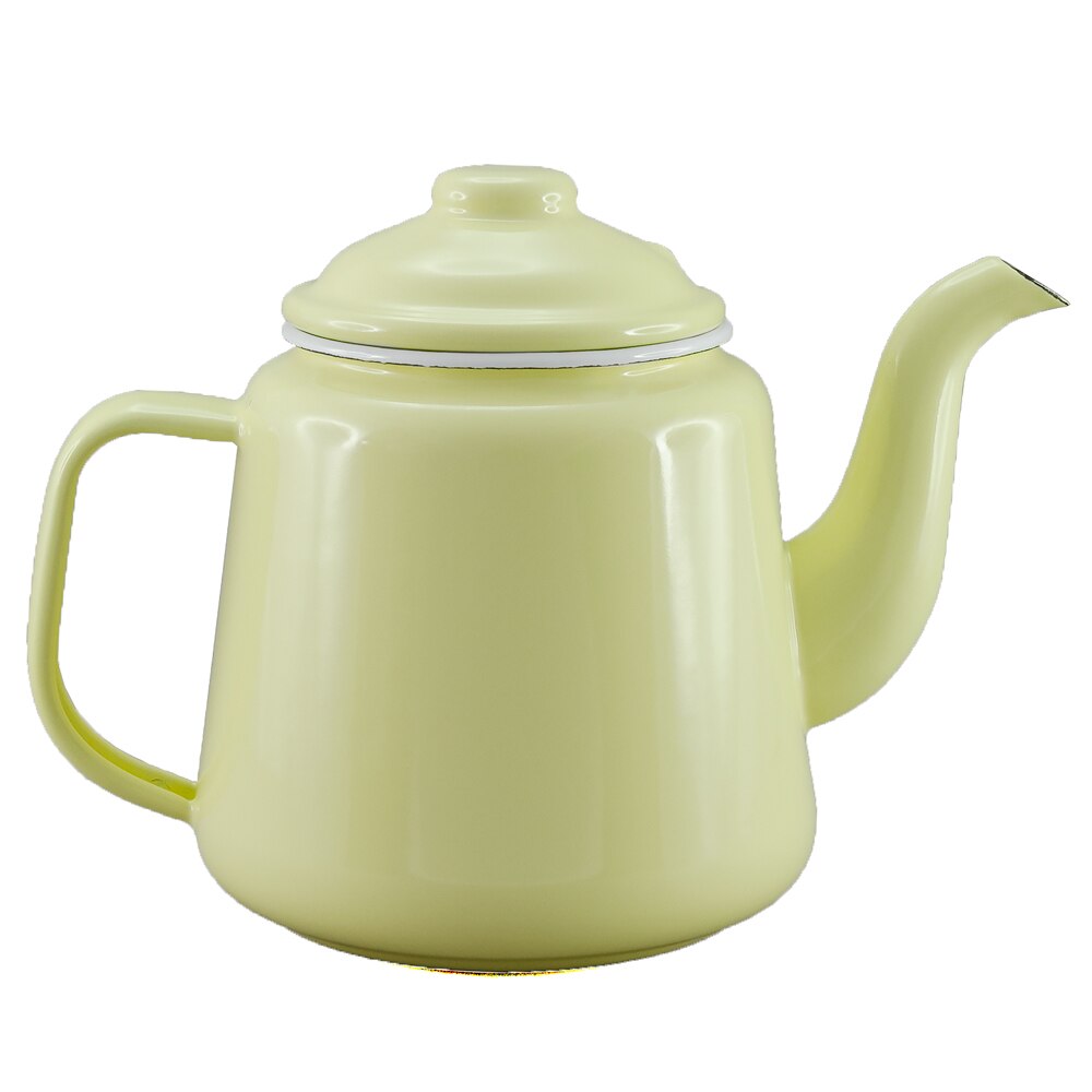 Falcon Enamel Teapot 14cm (1.5L) - Yellow with White (Deluxe 2-Tone)