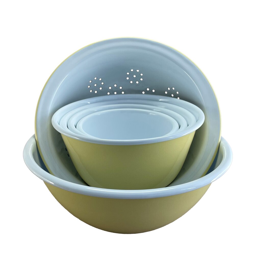 Falcon Enamel 6 Piece Prep Set - Yellow with White (Deluxe 2-Tone)