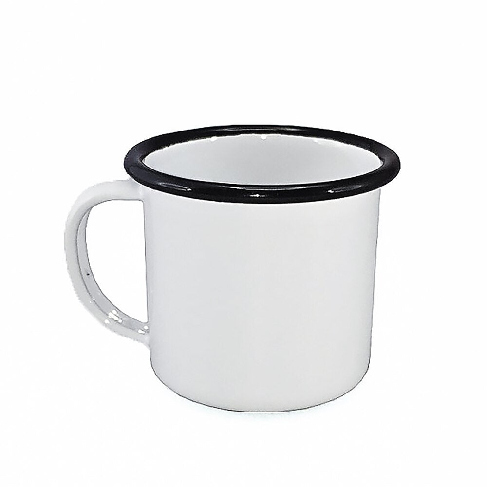 Falcon Enamel Espresso Mug 6cm (125ml) - White with Black Rim