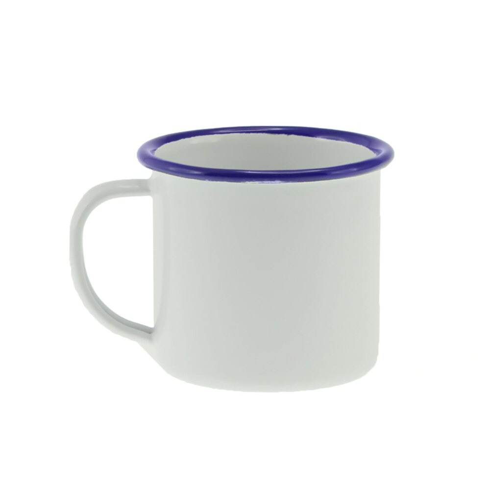 Falcon Enamel Espresso Mug 6cm (125ml) - White with Blue Rim