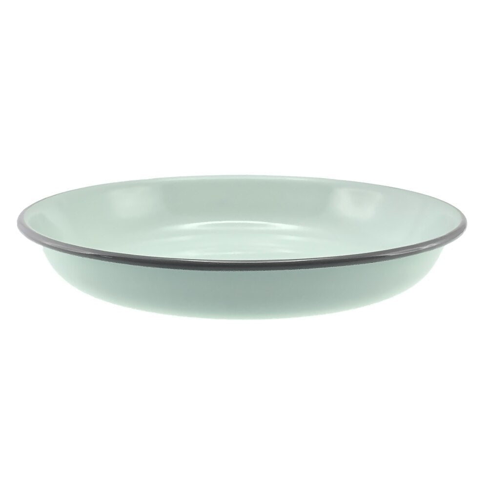 Falcon Enamel Pasta Plate 24cm - Duck Egg Blue with Grey Rim