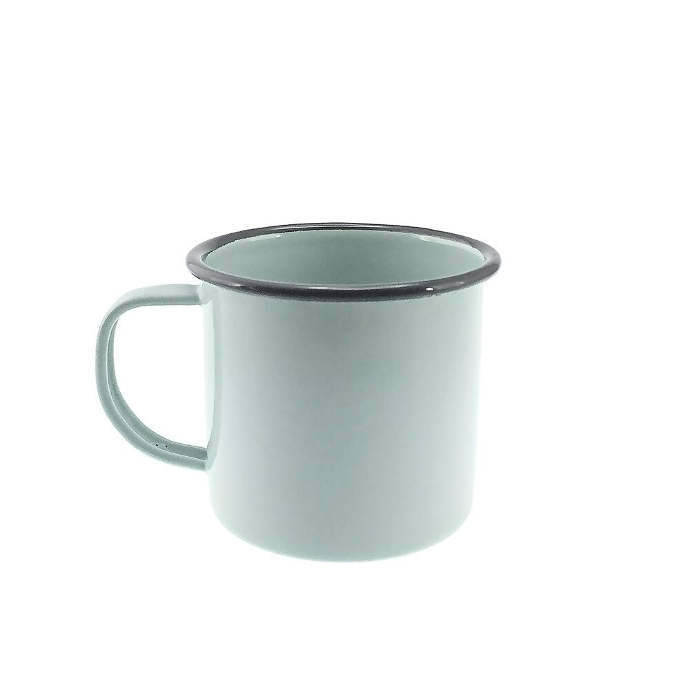 Falcon Enamel Mug 8cm (350ml) - Duck Egg Blue with Grey Rim