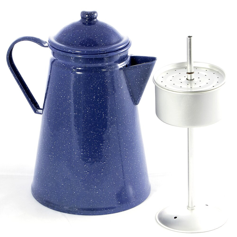 Falcon Enamel Coffee Percolator 16cm (2.7L) - Blue with White Speckle