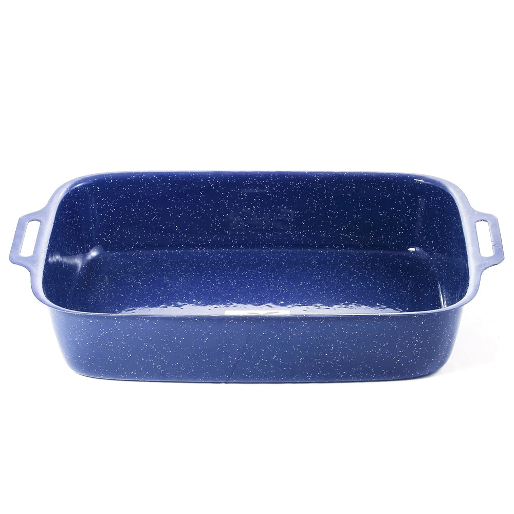 Falcon Enamel Lasagne Pan 38cm - Blue with White Speckle