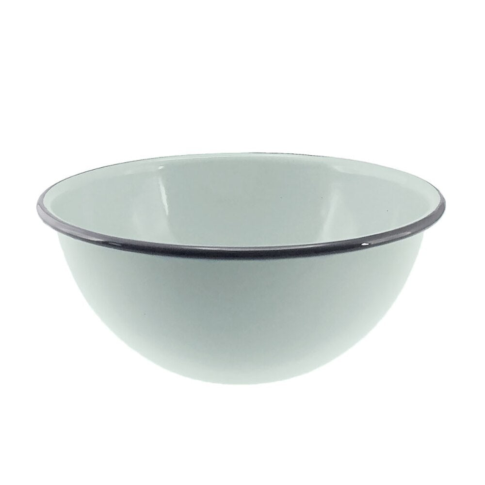 Falcon Enamel Deep Cereal Bowl 16cm - Duck Egg Blue with Grey Rim