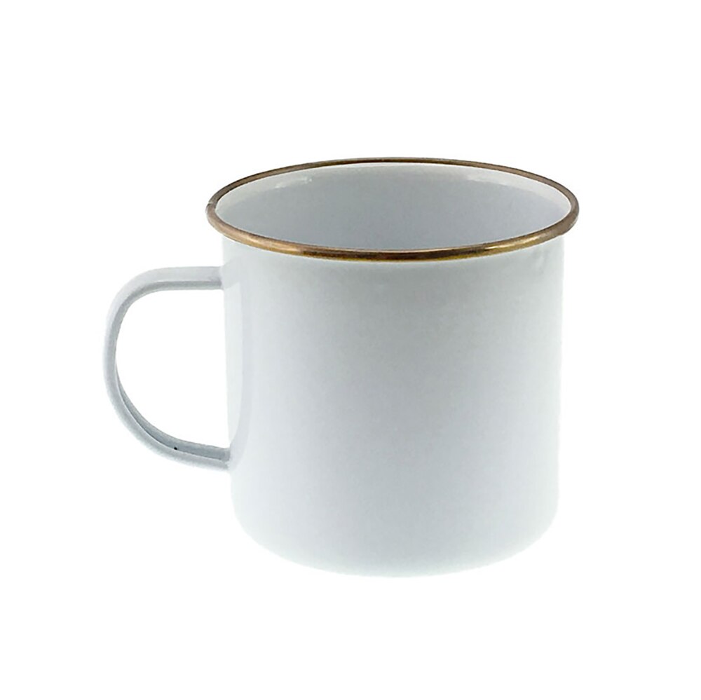 Falcon Enamel Mug 8cm (350ml) - White with Copper Rim