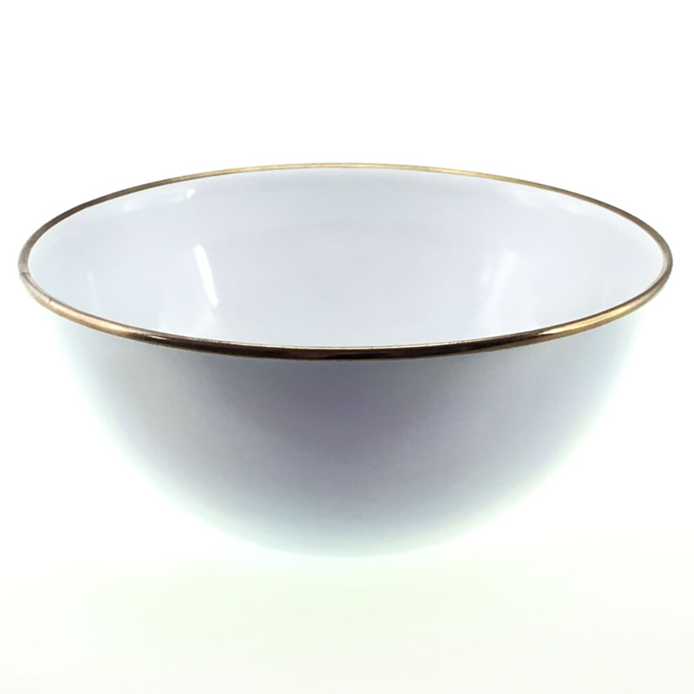 Falcon Enamel Deep Cereal Bowl 16cm - White with Copper Rim