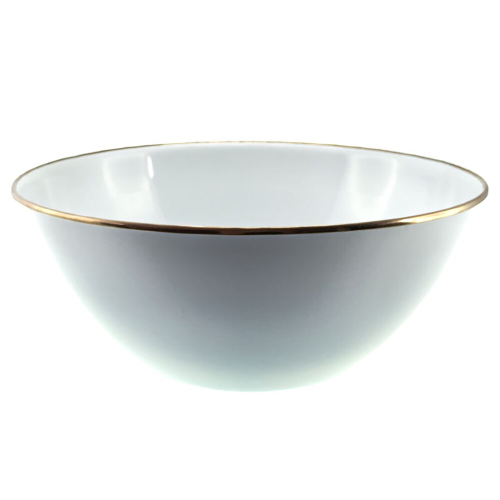 Falcon Enamel Mixing Bowl 24cm - White with Copper Rim