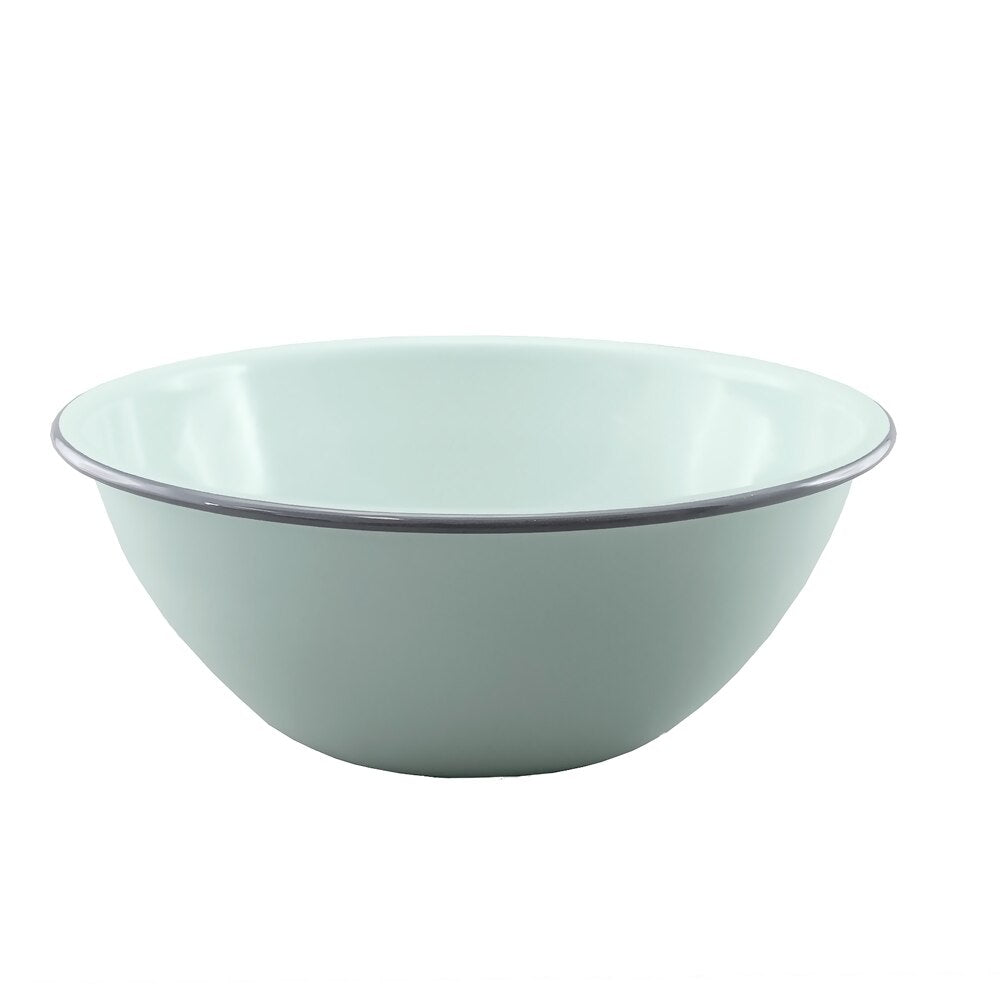 Falcon Enamel Mixing Bowl 24cm - Duck Egg Blue with Grey Rim