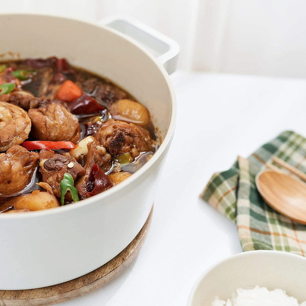 Neoflam Fika 24cm Stockpot Induction with Silicon Rim Glass lid