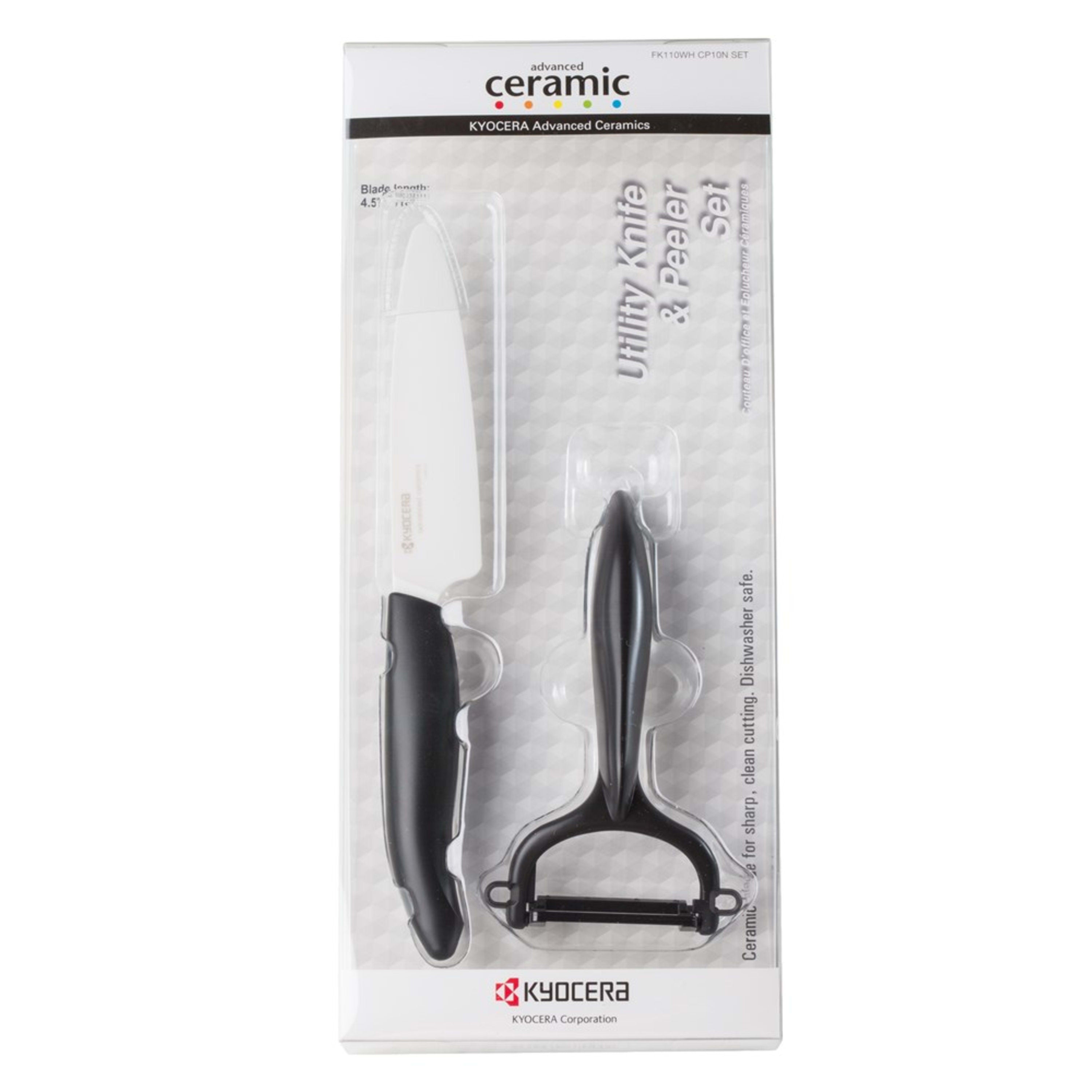 Kyocera Ceramic Utility Knife & Double Edge Peeler Set