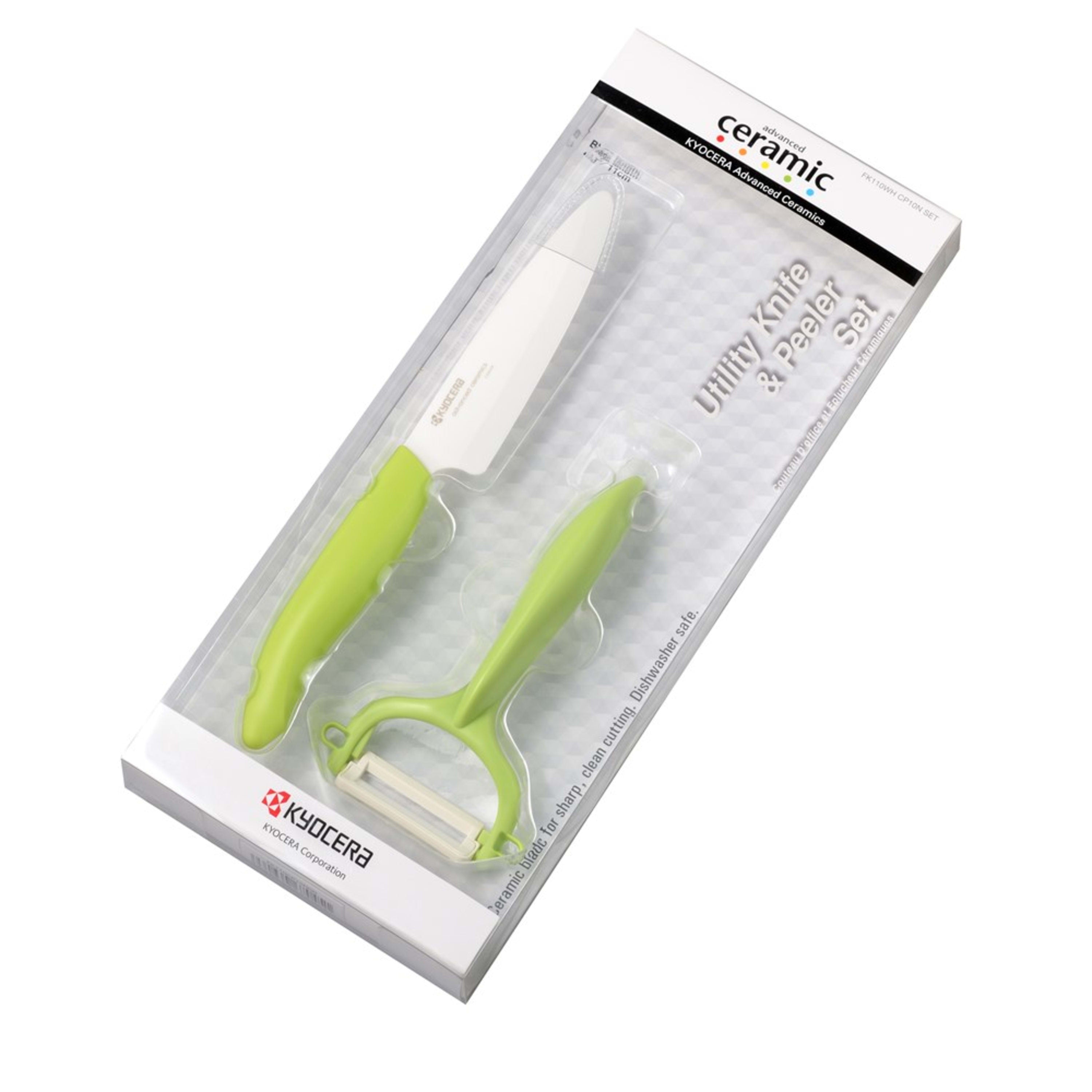 Kyocera Ceramic Utility Knife & Double Edge Peeler Set