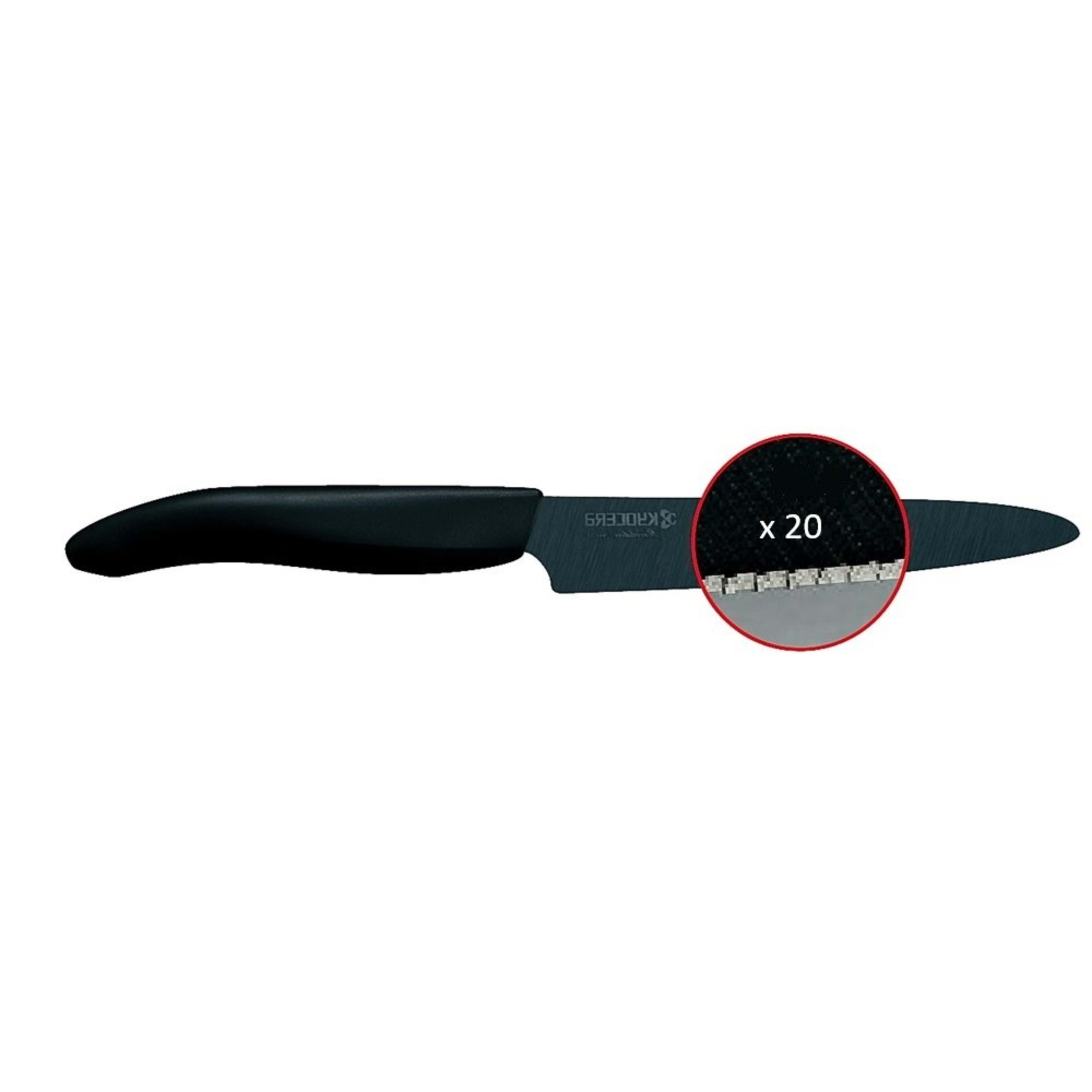 Kyocera Ceramic Micro Serrated Utility Knife - Black Blade 12.7cm