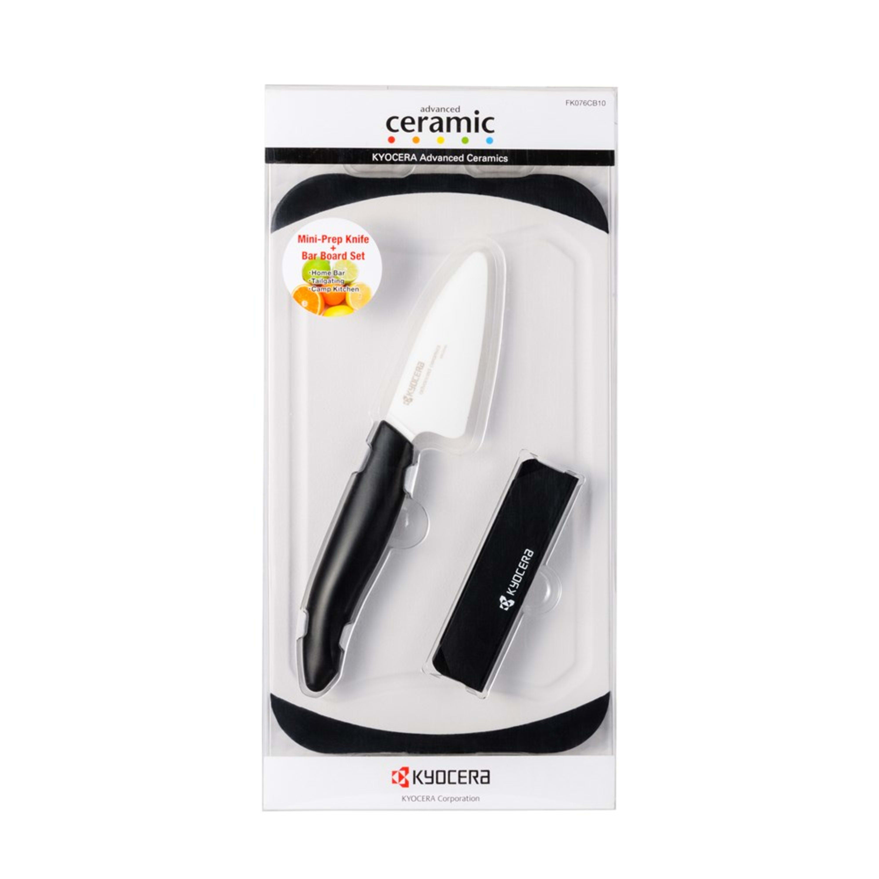 Kyocera Ceramic Prep Knife & Cutting Board Set with Guard