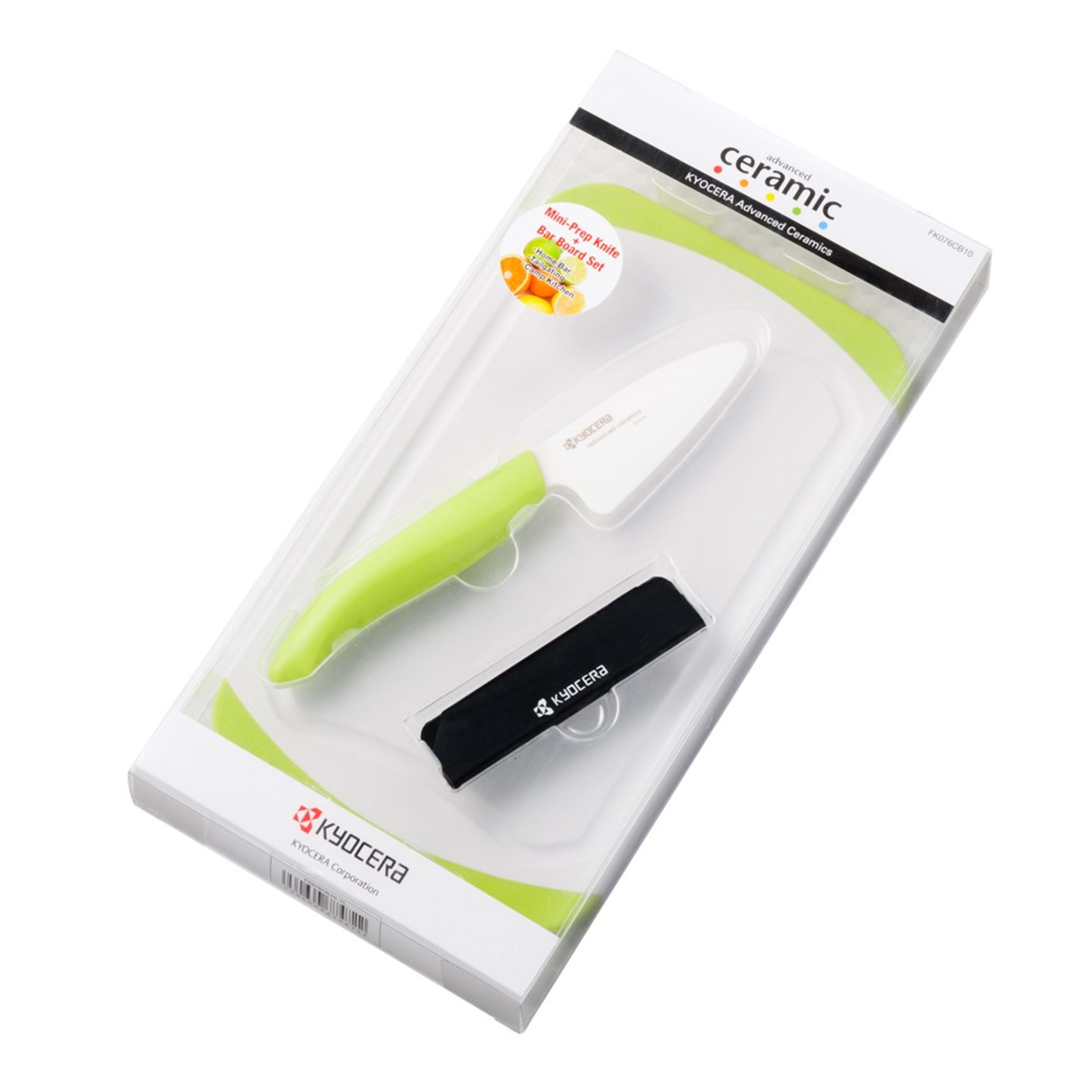 Kyocera Ceramic Prep Knife & Cutting Board Set with Guard
