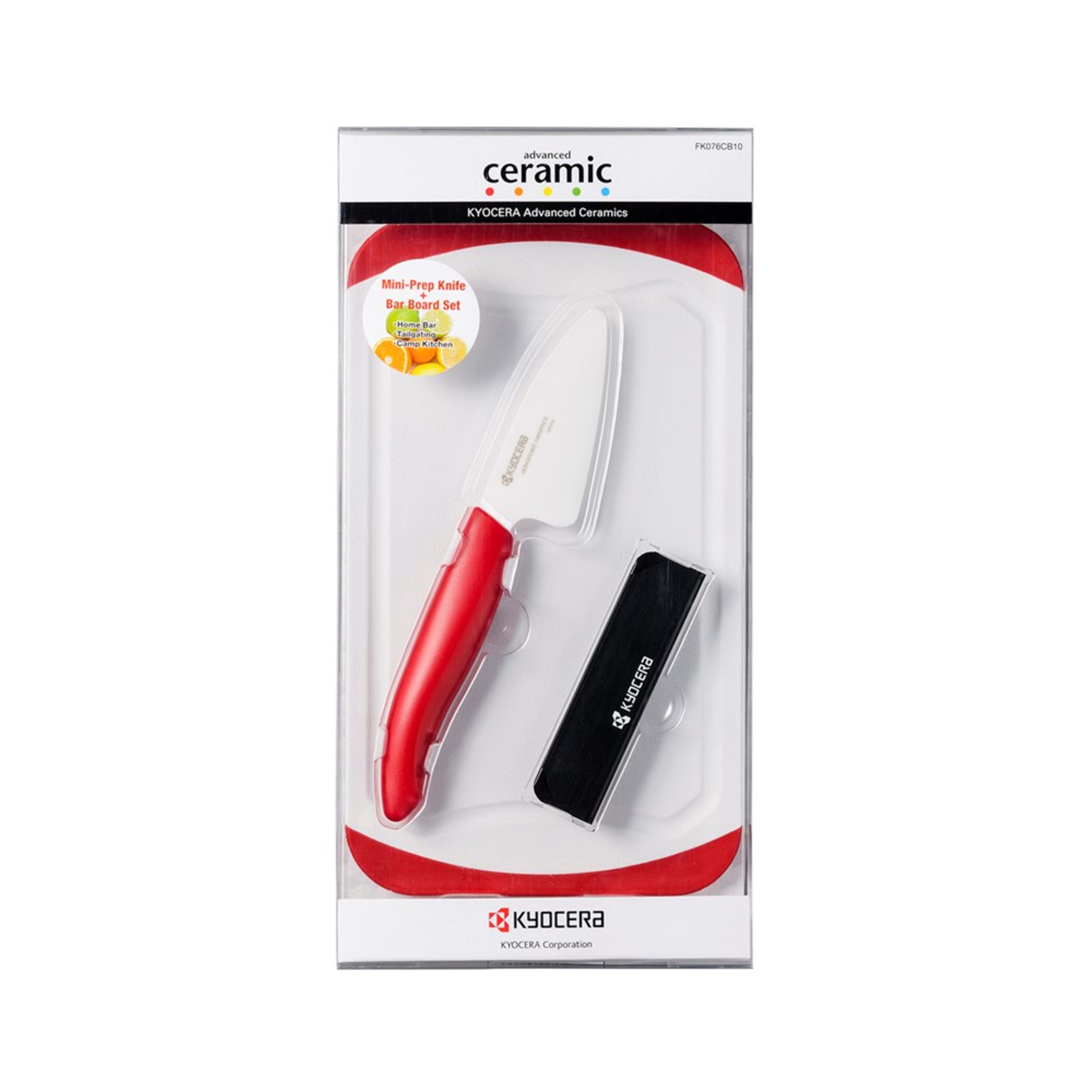 Kyocera Ceramic Prep Knife & Cutting Board Set with Guard
