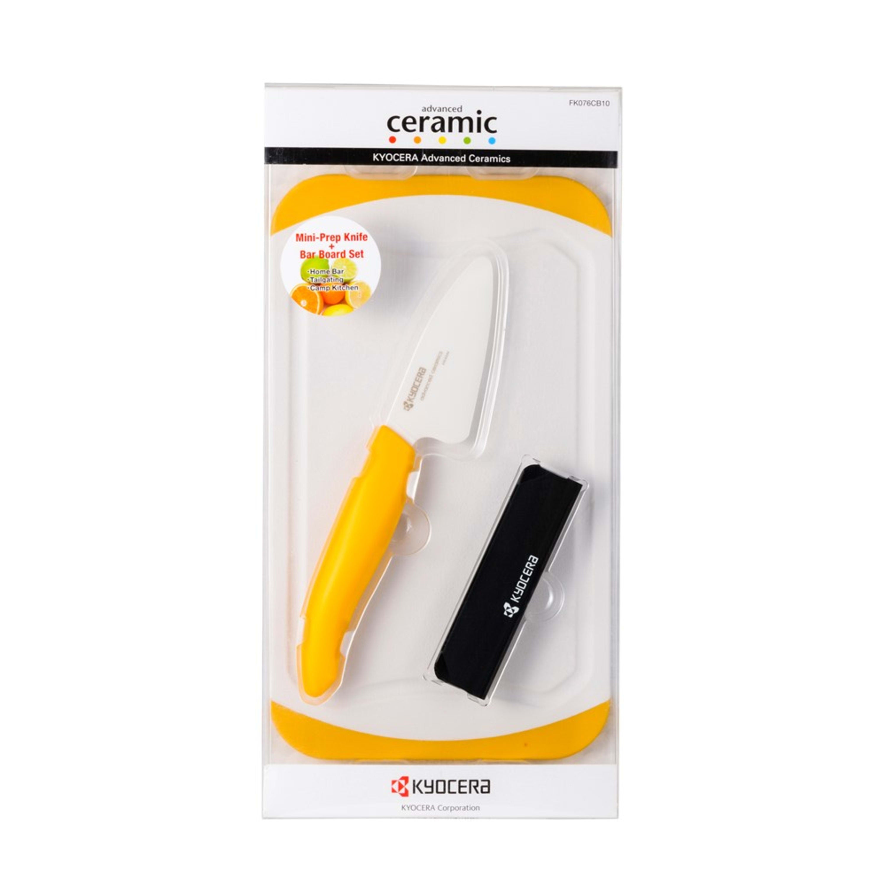 Kyocera Ceramic Prep Knife & Cutting Board Set with Guard