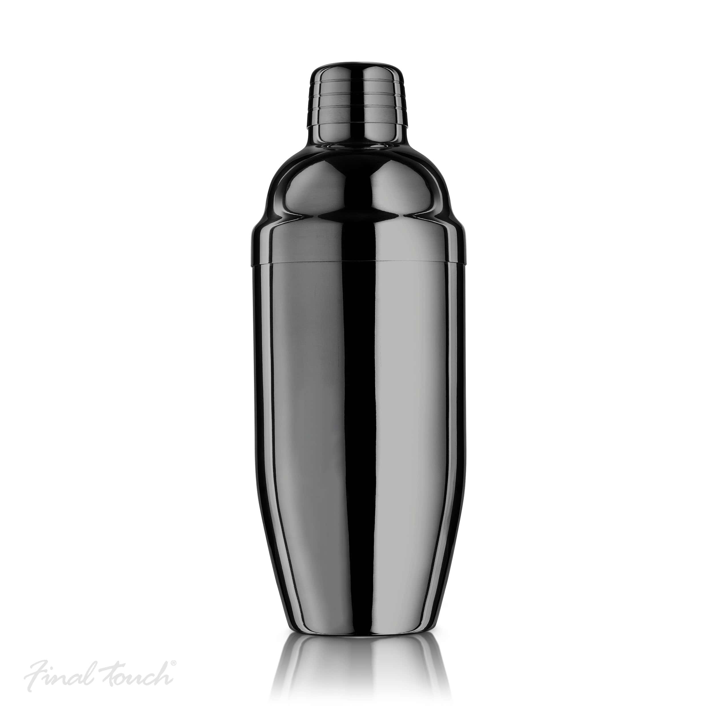 Final Touch Double Wall Black Chrome Cocktail Shaker