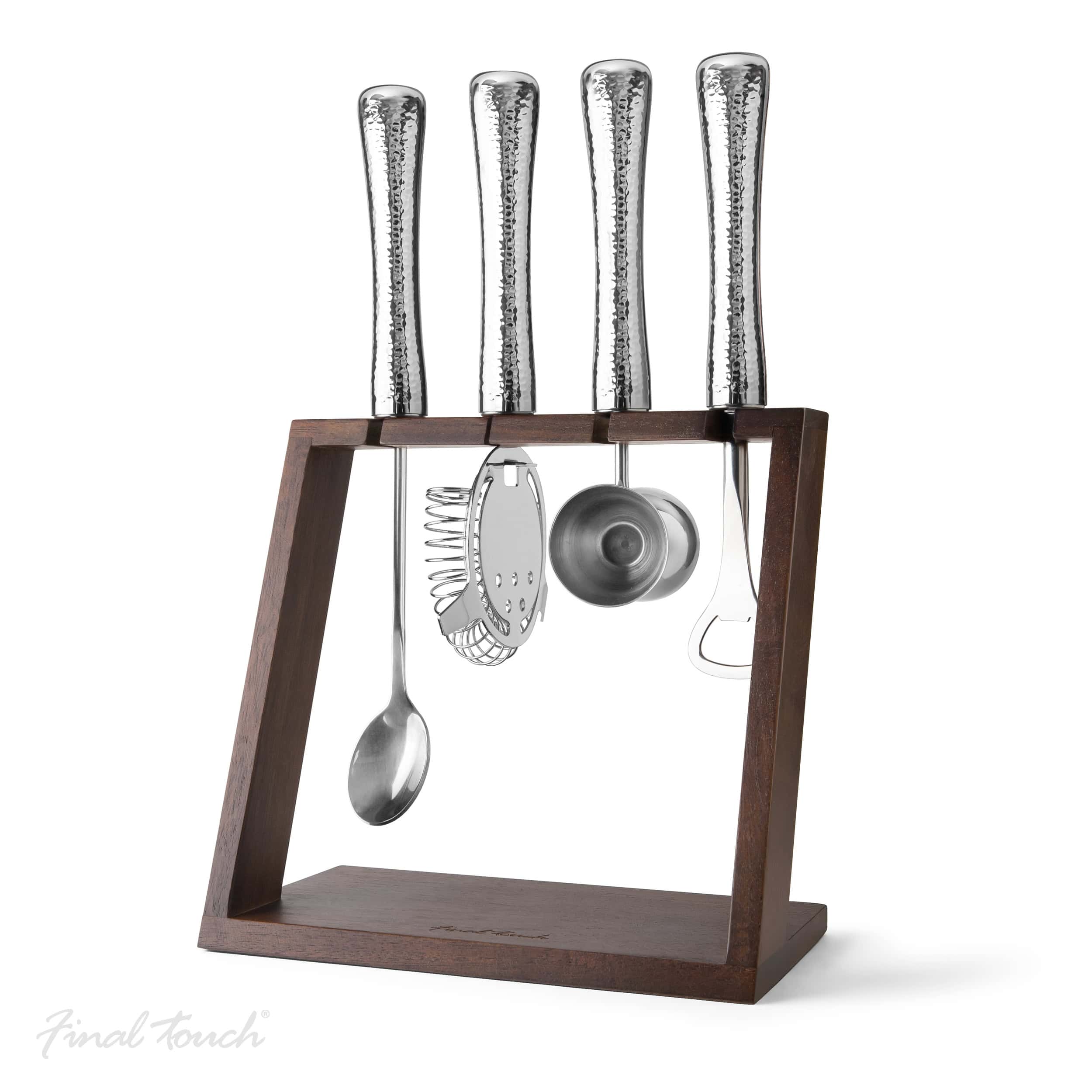 4 Piece Bar Tool Set With Stand – Ss Metal Handles
