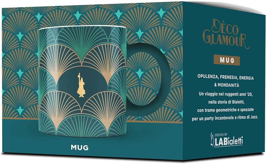 Bialetti Mug Green Déco Glamour 330ml Porcelain Mug