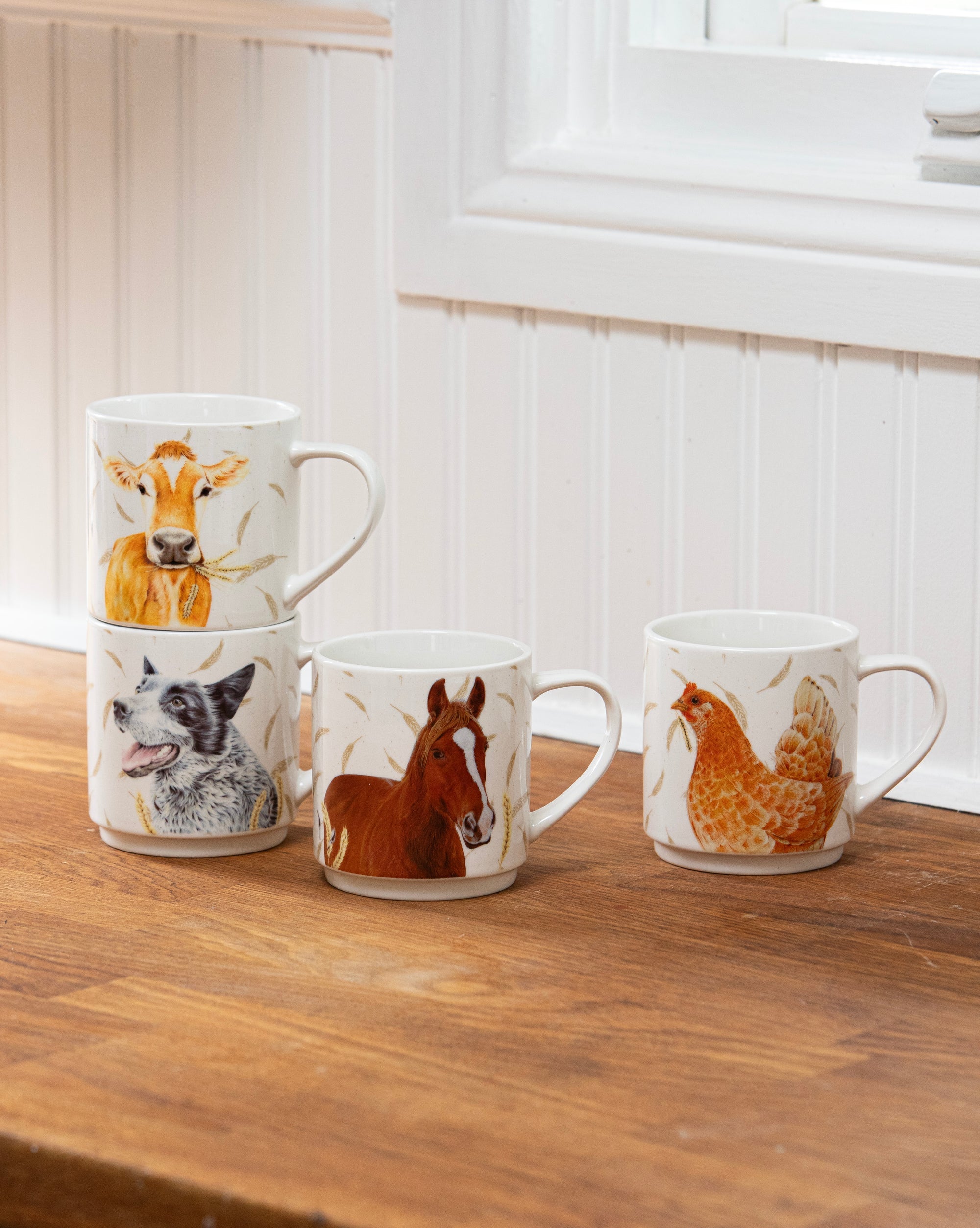 Ashdene Farmyard Faces 2 Stackable 4pk Mug