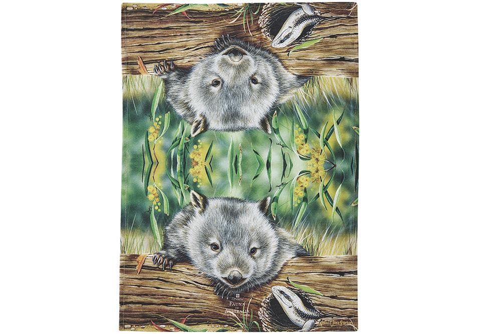 Ashdene Fauna of Aus Wombat & Lizard Kitchen Towel