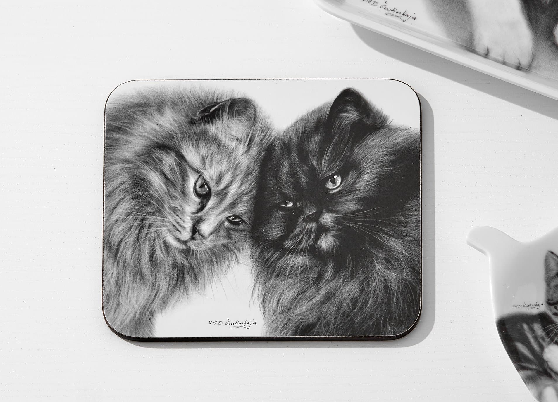 Ashdene Feline Friends 4pk Coaster