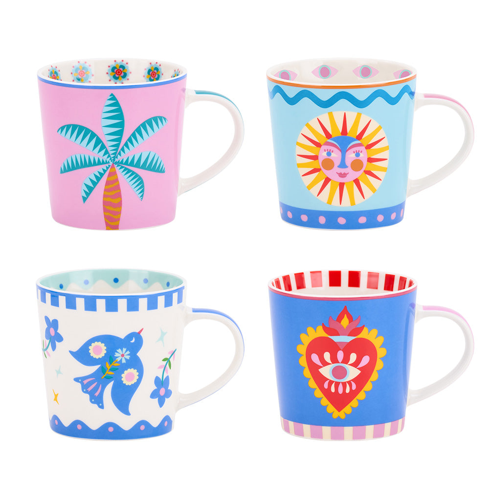 Annabel Trends Coffee Mug Fiesta Assorted 4pc