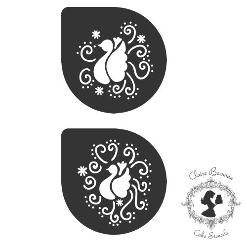Claire Bowman Cake Lace Florence Birds Stencil 2 Piece
