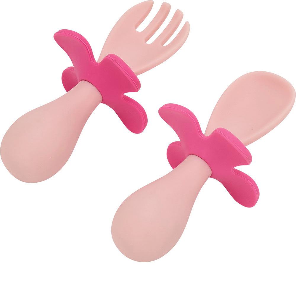 Annabel Trends Flower Fork & Spoon Pink