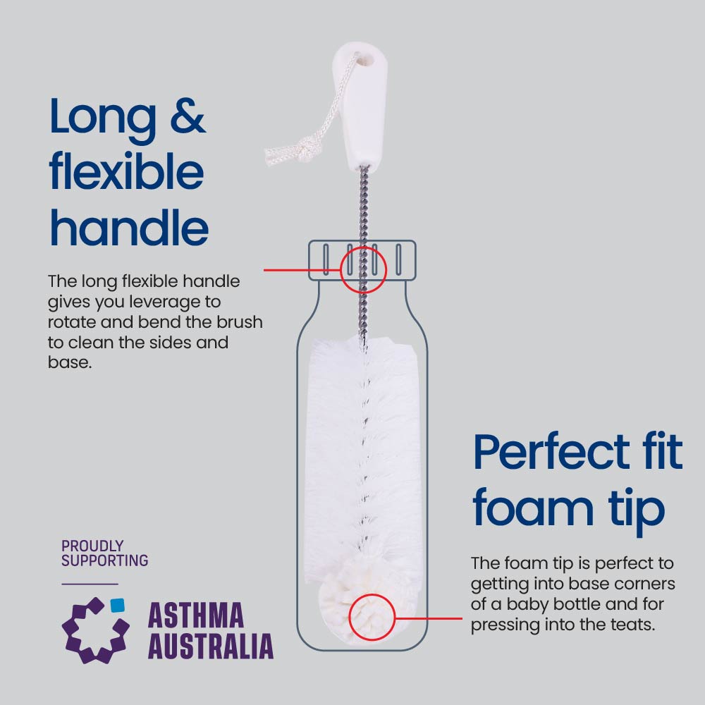 Foam Tipped Baby Bottle Washing Brush