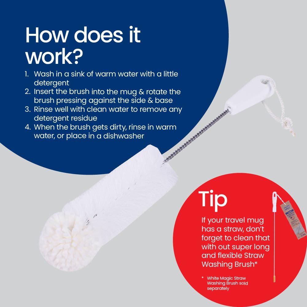 Foam Tipped Travel Mug Washing Brush