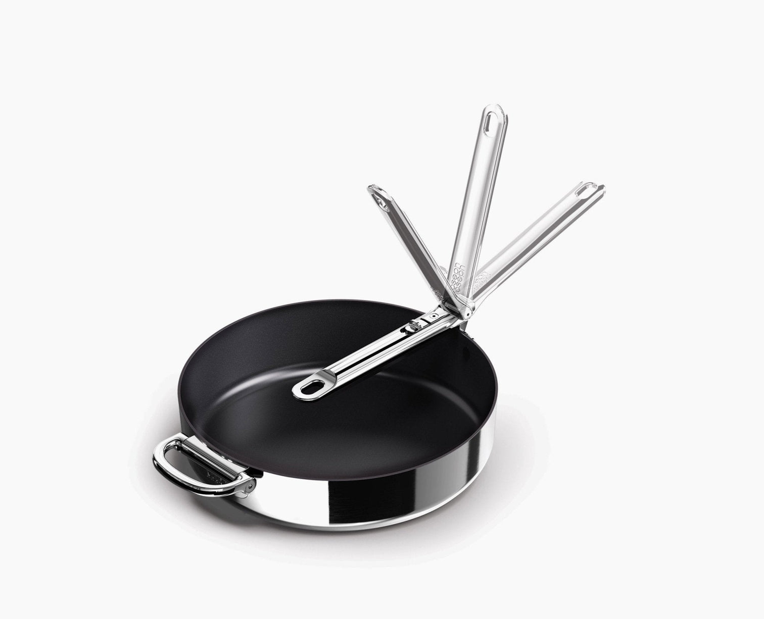 Joseph Joseph Space Steel 28 Cm (11") Non-Stick Stainless-Steel Frying  Pan With Folding Handle