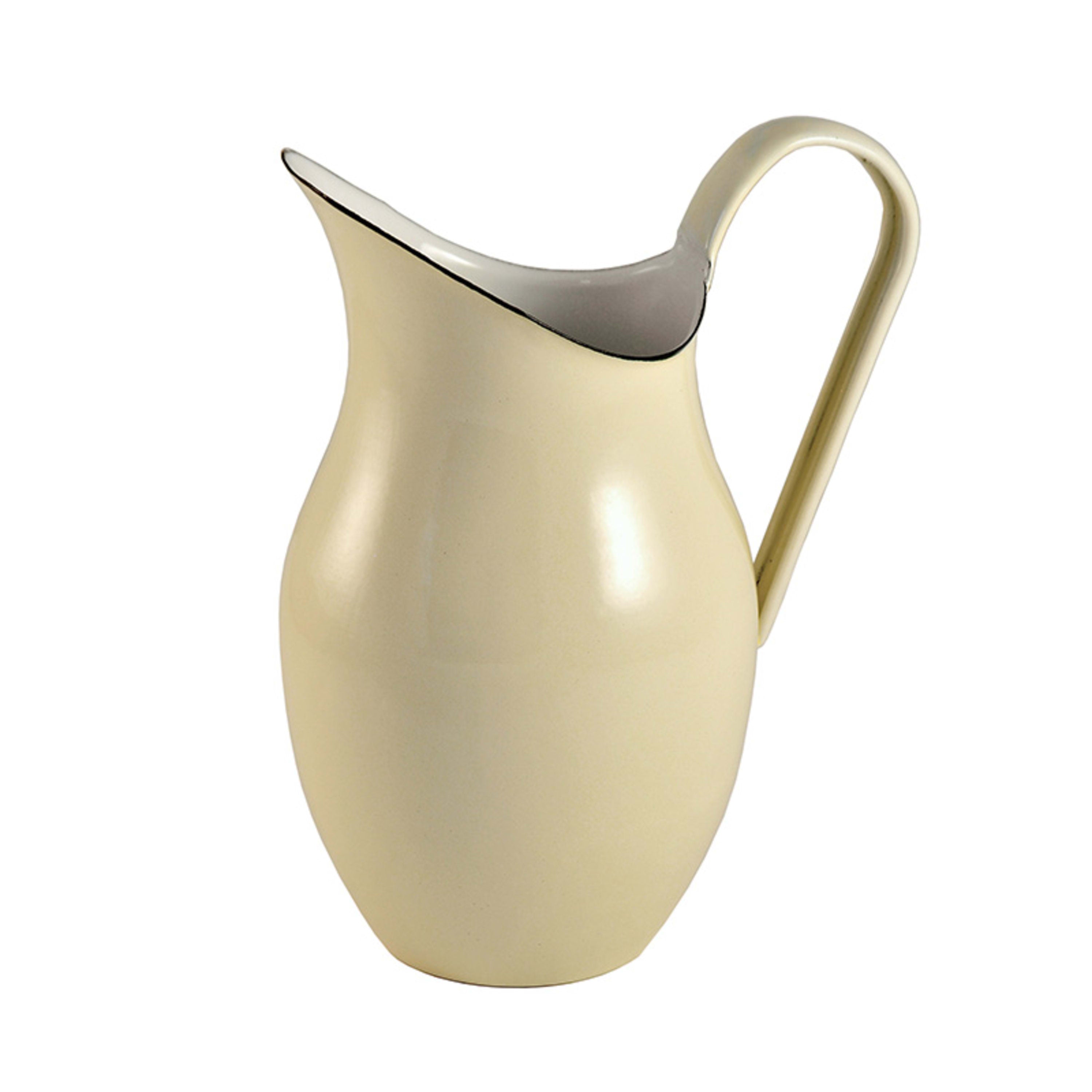Urban Style Enamelware Pitcher French 2.5L - Cottage with Green Rim