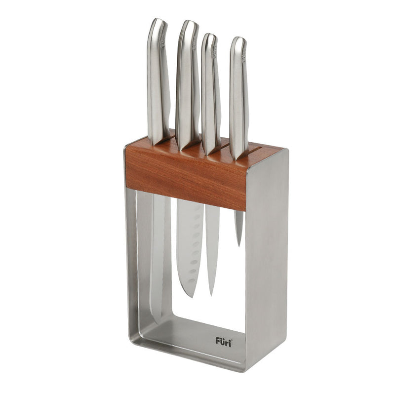 Furi Pro Stainless Steel 5-Piece Knife Block Set