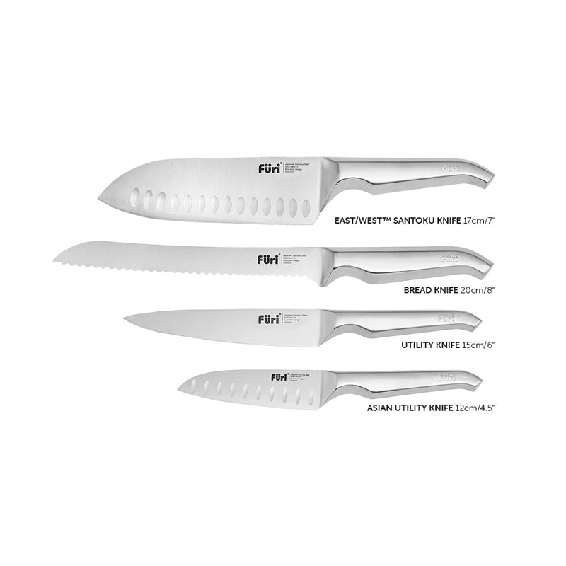 Furi Radial Stone 5 Piece Knife Block Set - Olive Terrazzo