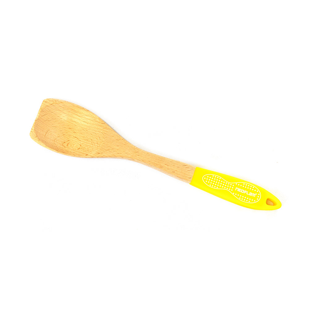 Neoflam Beechwood spatula with Yellow Silicone Handle