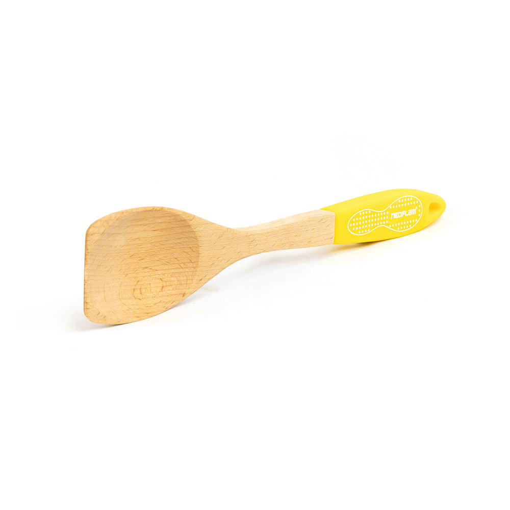 Neoflam Beechwood spatula with Yellow Silicone Handle