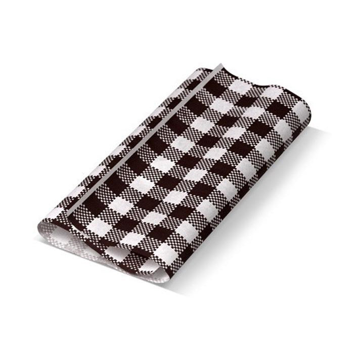 ecoware Gingham Printed Greaseproof Paper Black (Pack of 200)