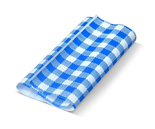 ecoware Gingham Printed Greaseproof Paper Blue (Pack of 200)