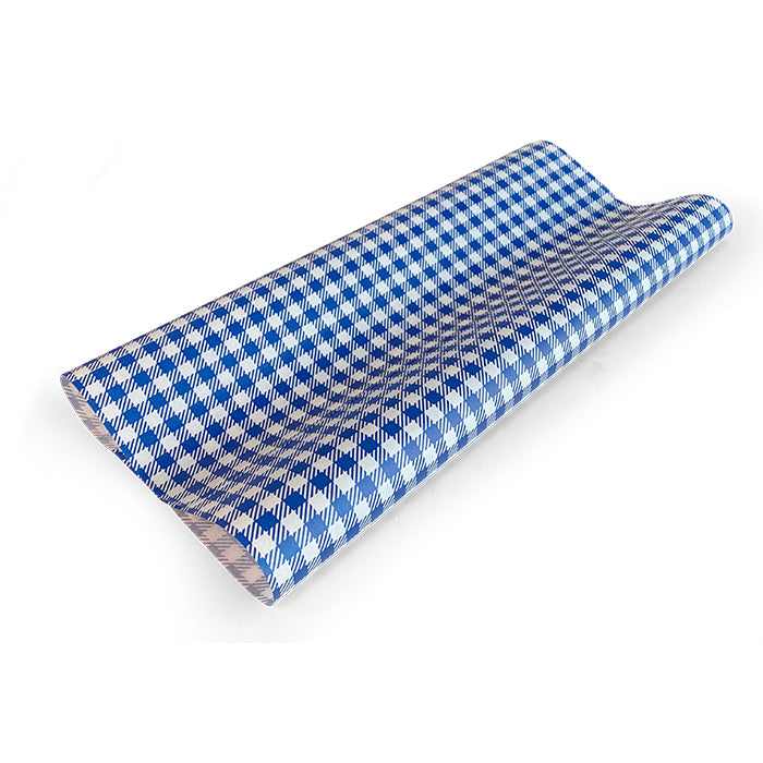 ecoware Greaseproof Paper Gingham Blue Large (Pack of 200)